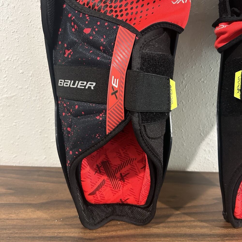 Bauer Vapor XE Shin Guards Senior Size 15 SR 15” Hockey Leg Protection Black Red - Picture 8 of 13